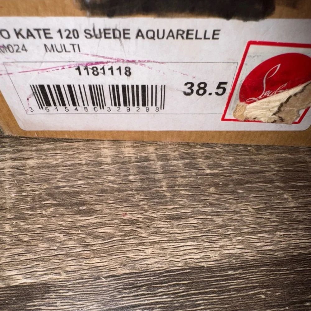 Aquarelle Kate Suede 120 Heels By Christian Louboutin. Size 38.5 Worn Once - Picture 8 of 9